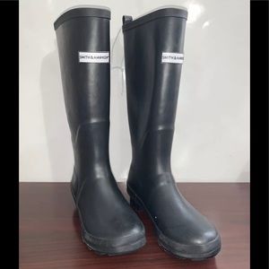 Smith And Hawken Tall Rain Boots Size 7 Black